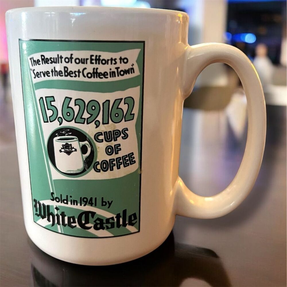 Vintage White Castle Hamburgers Coffee Mug Commemorative 1941 Graphic Ceramic